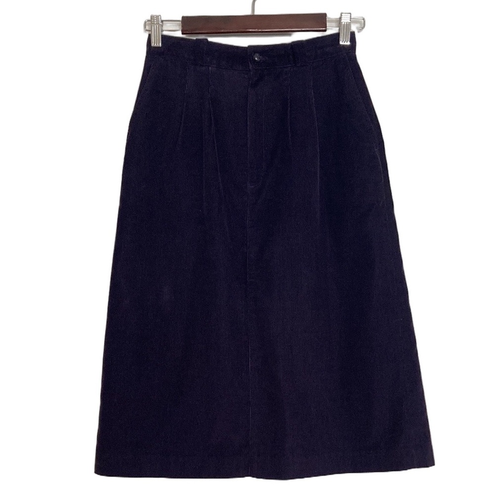 Vintage Skirt Womens XS Small Purple Cotton Corduroy A Line Midi Pockets